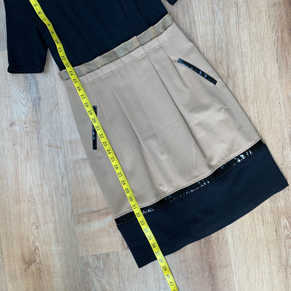 Shani | Black and Tan Mid-length Dress - Picture 8 of 12